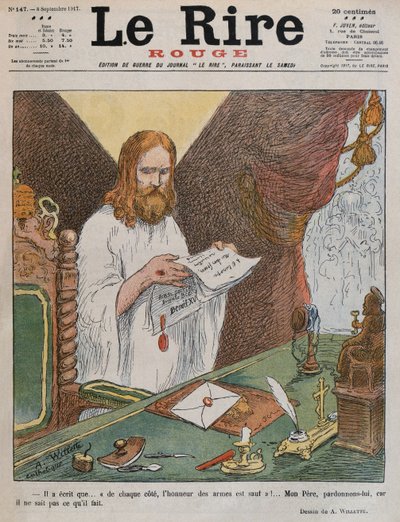 Jesus Christ Reading the Peace Plan Issued by Pope Benedict XV, Front Cover Illustration from 